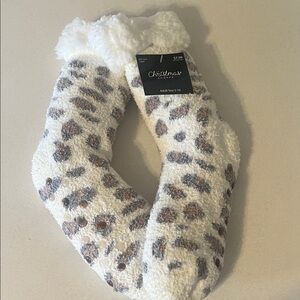 Leopard Print Slipper Socks